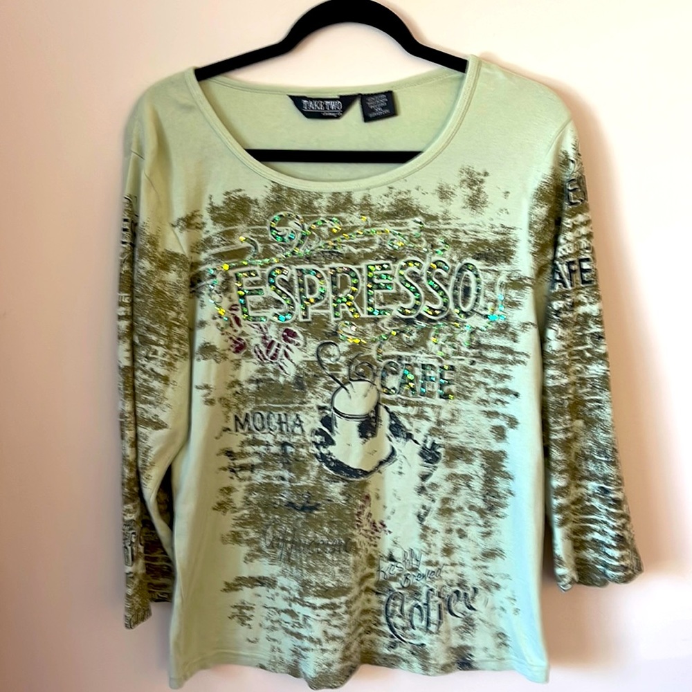 Light green 3/4 length T-shirt